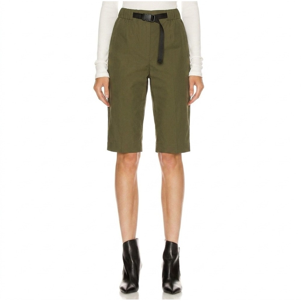 John Elliott Shorts Womens 2 Olive Green Bermuda Lyocell Cotton High Rise Casual
